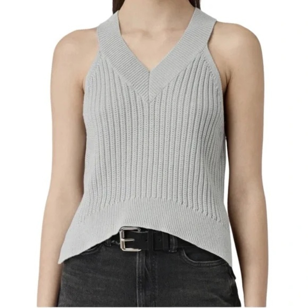 Allsaints Manson Cropped Knit Sweater Vest Size Large EUC